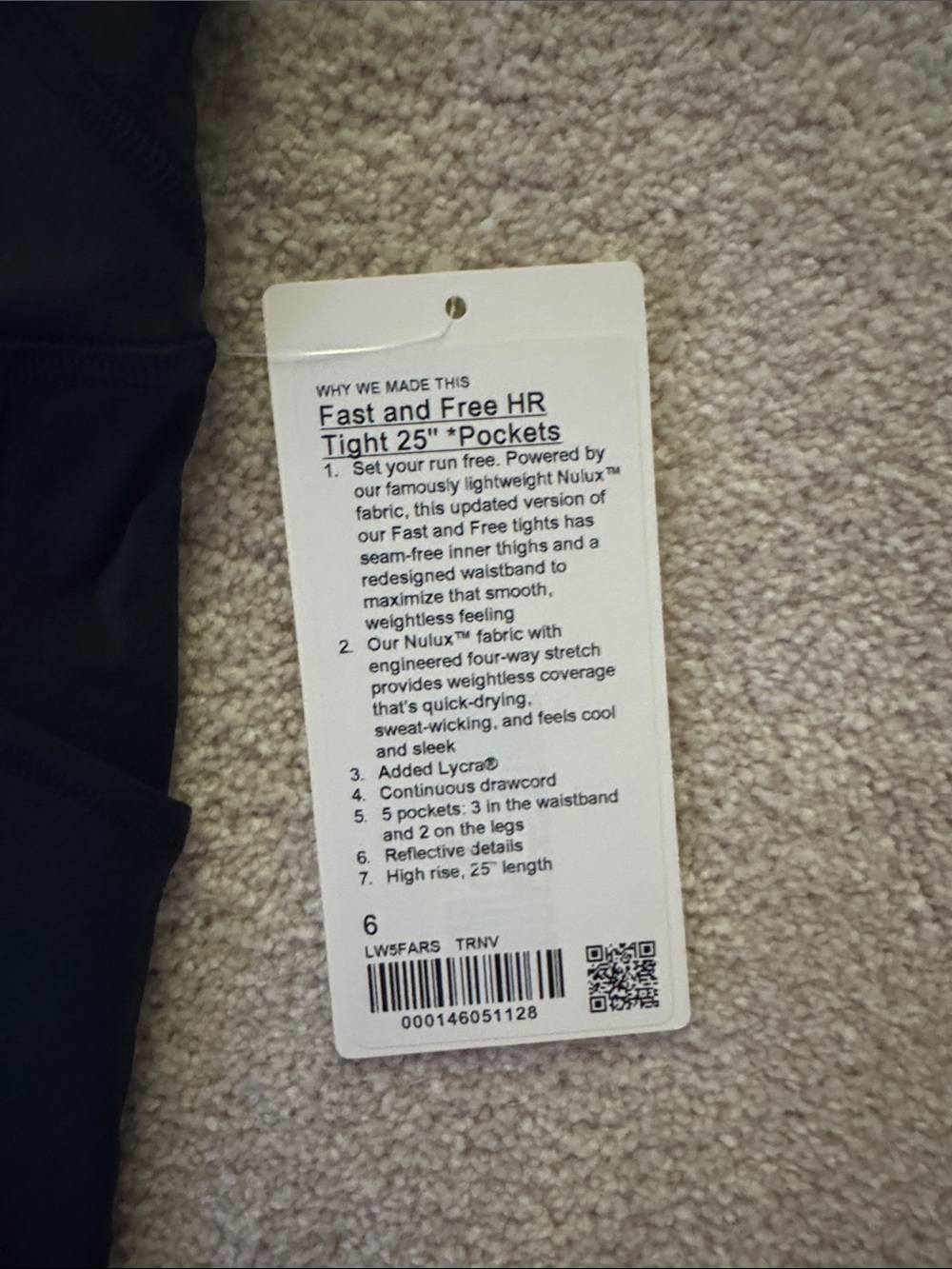 Lululemon fast and free 25" leggings navy - Picture 2 of 5